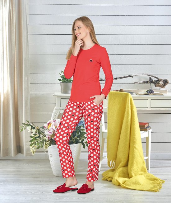 Tijdreeksen het internet bout Jiber - Pyjama Set Voor Dames Rood - S | bol.com