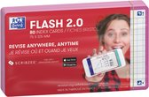 Oxford Flash 2.0 - Flashcards - Geruit 5mm - A7 - Fuchsia rand - 80 stuks