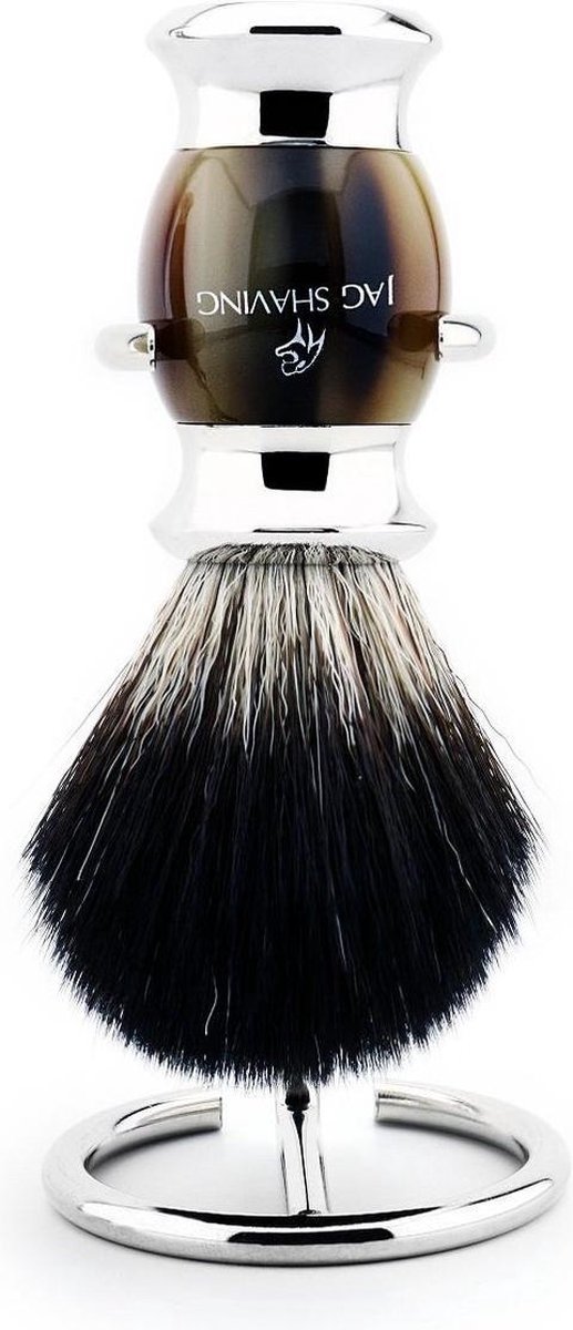 Goedkoopste Scheerkwast met harshandvat in bruinachtige kleur, de beste scheerkwast voor mannen thuis en in de salon