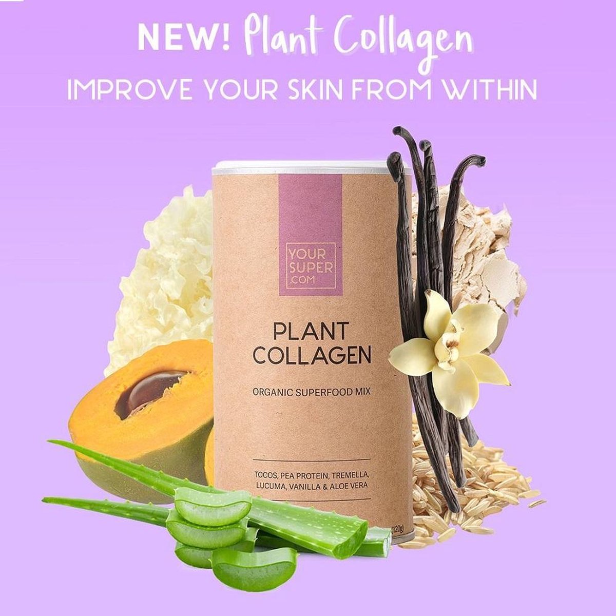 Your Super - PLANT COLLAGEN - Organic Superfood Mix - PLANTAARDIG- Beschermt huid en spieren