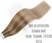 Tape In Hair Balayage Ombré Stikker extensions 40cm 50gram 20stuks human hair