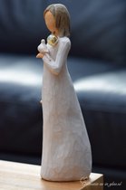 Urn Willow Tree beeldje With Sympathy met hand geblazen mini urn-Hand geblazen mini urn met crematie- as vast in glas verwerkt óf haarlokje met haartjes intact in mini urn verwerkt-Crematie- 