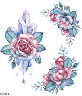 Temporary tattoo | tijdelijke tattoo | fake tattoo | rozen - roses | 105 x 120 mm