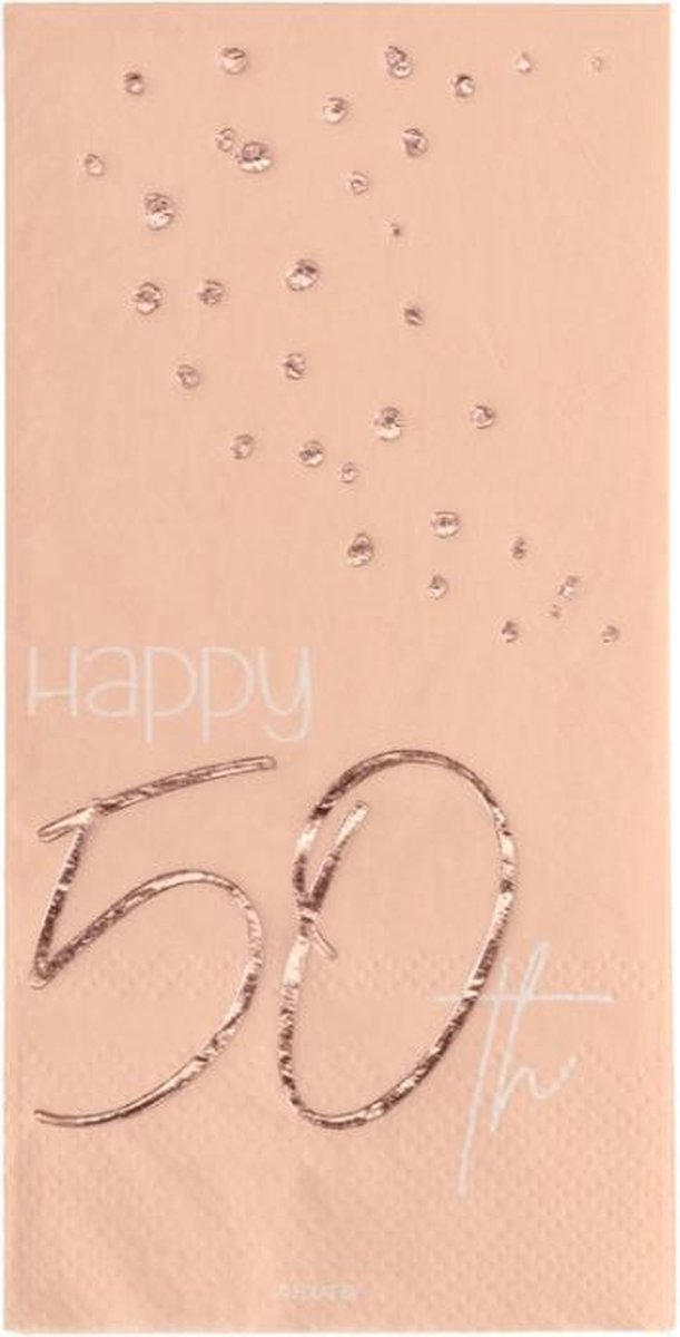 Folat - Servetten 50 jaar Elegant Lush Blush (10 stuks)