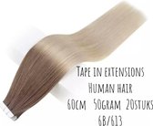 Tape In Hair Balayage Ombré Stikker extensions 60cm 50gram 20stuks human hair