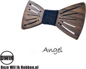 DWIH - houten Vlinderdas - Vlinderstrik van hout - Angel