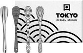 Tokyo Design Studio Nippon Black Lepelset - 4 stuks - Porselein