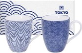 Tokyo Design Studio Nippon Blue Mug Set 2-pcs, 380ml, Wave&Dots, giftbox