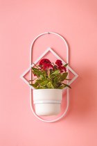 plantenhanger - muurdecoratie - Wit 44x25cm - Bloempot houder Ø12cm - decoratieve accessoires