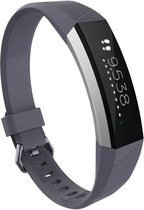Siliconen Smartwatch bandje - Geschikt voor  Fitbit Alta / Alta HR siliconen bandje - grijs - Maat: L - Horlogeband / Polsband / Armband
