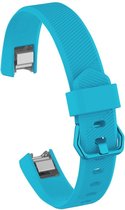Siliconen Smartwatch bandje - Geschikt voor  Fitbit Alta / Alta HR siliconen bandje - lichtblauw - Maat: L - Horlogeband / Polsband / Armband