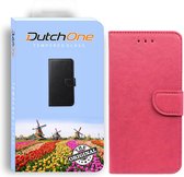 Iphone 12 MINI - Book Case roze- Leren hoesje - Pasjes  - Wallet  - Portemonnee - hoesje