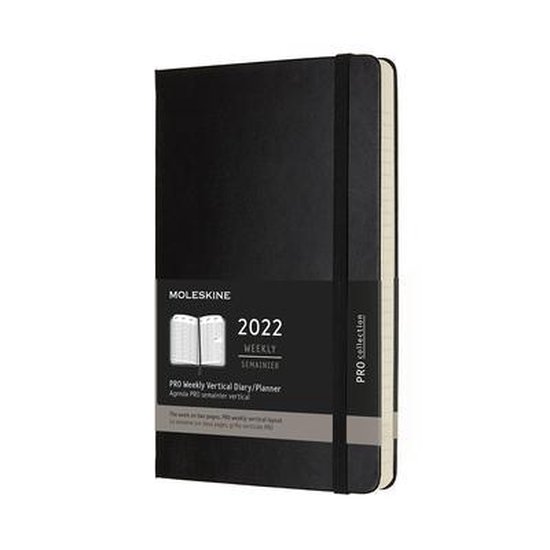 Moleskine 2022 Professional Weekly Vertical Planner, 12m, Large, Black, Hard Cover (5 X 8.25)