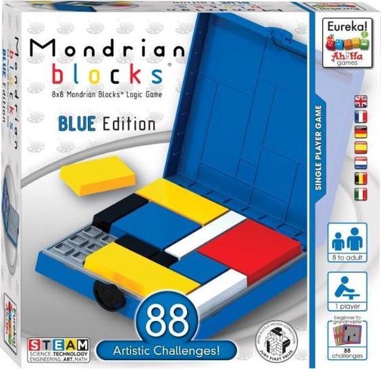 Ah!ha Games Logica-spel Mondriaan Blokken Blauw 56 Delig