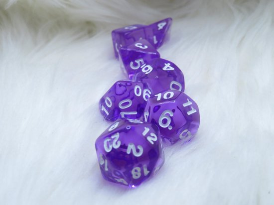 Lot de 7 dés DND pour Donjons et Dragons, nébuleuse violette, dés polyédriques pour jeux de rôle D&D D20 D12 D10 D8 D6 D4 (violet