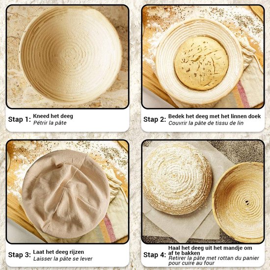FAINCA Professionele fermentatiedoek voor brood, 48 x 36 cm, 2 stuks, linnen doek voor bakkerij, baguette linnen Proofing Cloth FAINCA Professionele fermentatiedoek voor brood, 48 x 36 cm, 2 stuks, linnen doek voor bakkerij, baguette linnen Proofing Cloth