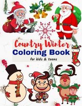 Country Winter Coloring Book for kids & teens