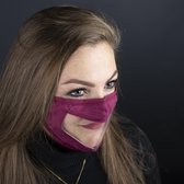 KIMO DIRECT Doorzichtig Mondkapje Stof ROOD - Set van 2 - Wasbaar - Spatmasker Mondmasker Voor Dames en Heren - Gelaatmasker Face Shield