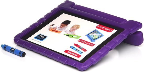 meester Wijden Vaardigheid KidsCover robuuste tablet beschermhoes voor iPad 10.2 inch Paars | bol.com
