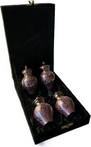 Exclusieve set van 4 mini-urnen (keepsakes) - paars/roze