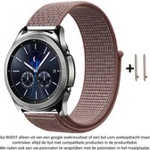 22mm Bruin / Grijs / Rookkleurig Nylon Sporthorloge Bandje voor (zie compatibele modellen) Samsung, LG, Asus, Pebble, Huawei, Cookoo, Vostok en Vector - klittenbandsluiting – Grey