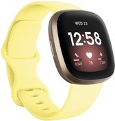 Shop4 - Fitbit Versa 4 Bandje - Fitbit Versa 3 Bandje - Fitbit Sense 2 Bandje - Fitbit Sense Bandje - Large Siliconen - Geel