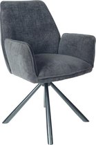 Fauteuil - Stoel - Design Stoel - Fauteuil - Relaxstoel - Zitmeubel - Loungestoel - Industrieel - Landelijk - Lounge - Antraciet - Grijs - 60 cm breed