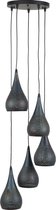 Hedendaagse hanglamp 5xØ15 cm druppelvormig metaal 5xØ15 cm in zwartbruine kleur