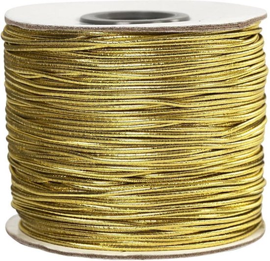gouden koordelastiek 1 mm x m - elastiek rond - fijn/dun elastisch koord -... | bol.com