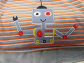 wiplala, jen & james , pyjama , velour ,streep , robot, uni , 2 jaar 92