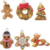 Kerst hanger | Gingerbread | Ornament | Kerstklok | Engel | Kerstbal | Kerstboom | 6 stuks