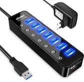 Atolla CH-207U3 7-poorts - USB 3.0-hub - 5 Gbps - 20W - Zwart