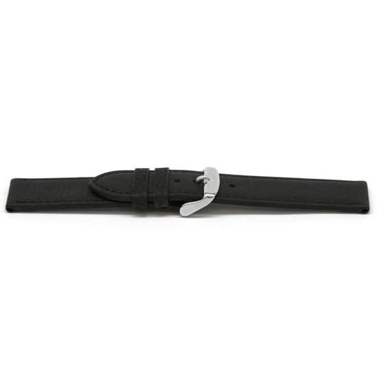 Horlogeband H129 Kayak Zwart Leder 22x22mm