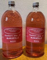 Vloeibare Marseille zeep, navulling 2 x 1000 ml Roos