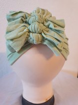 Babygifts4you tulband Baby Turban strikken geschikt voor 6 tot 18 maanden pastel groen