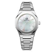 BUGOLINI AMOR Steel - MIYOTA 2025 QUARTZ Horloge voor Dames - Authentieke Schelpen Wijzerplaat - Vrouwen Horloge - Zilver