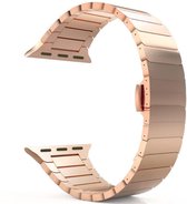 Stainless Steel 42 MM of 44 MM Horloge Band Strap - iWatch Schakel Polsband Voor Apple Watch Series 1/2/3/4/5 - Rosé Goud Kleurig