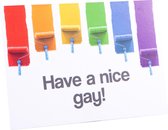 Kaart - Wenskaart - Postcard - Have a nice gay - LGBT+ - Gay - Regenboog - Lesbisch