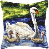 Kruissteek kussen 40x40 cm - Zwanen