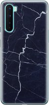 OnePlus Nord hoesje - Marmer Navy - Soft Case Telefoonhoesje - Marmer - Blauw