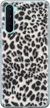 OnePlus Nord hoesje - Luipaard grijs - Soft Case Telefoonhoesje - Luipaardprint - Grijs