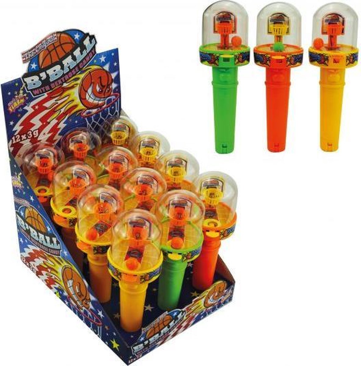 Basketbal Candy Licht + Geluid - 12 Stuks