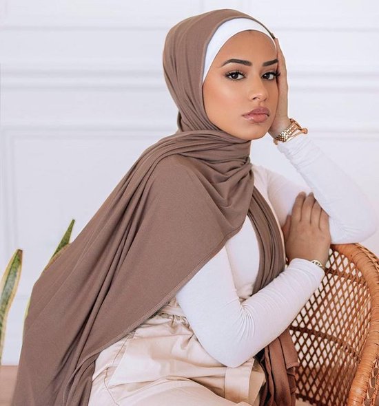 IRSA Scarfs Hoofddoek BRUIN - Hijab - Sjaal - Hoofddoek - Turban - Jersey  Scarf -... | bol.com
