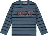 Yarn-dyed gestreept lange mouwen T-shirt met 'Love' print