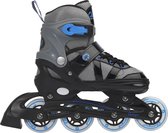 Champz Patins à roues alignées ajustables pour enfants - Semi-Softboot - Noir/Bleu - Taille 39-42 - Roulements ABEC7 - Cadre en aluminium - Rollerblades