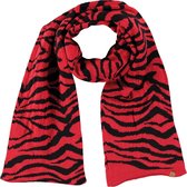 Rode/zwarte tijger/zebra strepen patroon sjaal/shawl voor meisjes - Winteraccessoires - Winterkleding/buitenkleding accessoires voor kinderen