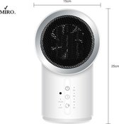 MIRO Mini Heater Kachel Thuis Kantoor Met Afstandsbediening Keramisch Wit
