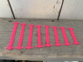 MixG | Siliconen elastische veters 16 stuks | Fluor roze | Meisje