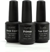 Gellak - Primer Base & Top Coat - Gel nagellak - Extra grote flesjes - 15ML - Vegan & Dierproefvrij