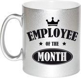 1x stuks collega cadeau mok / beker zilver employee of the month